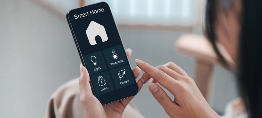 Smart Home app op de smartphone.