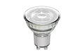 GU10 LED-lichtbron met doorzichtige glazen kap en metalen voet