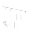 Focus III 300cm 3 Spots en 2 Hanglampen GU10 Railverlichting Wit