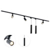 Focus III 300cm 3 Spots en 2 Hanglampen GU10 Railverlichting Zwart