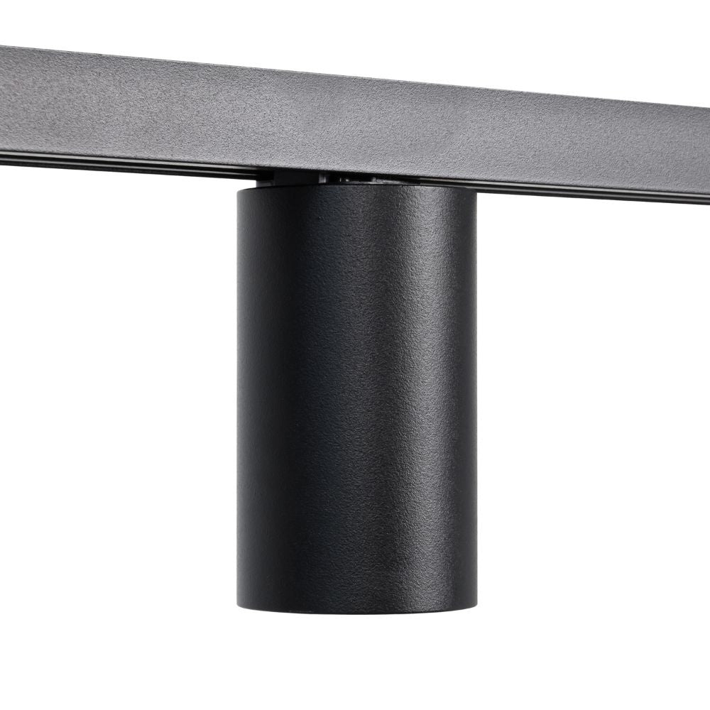 Zwarte metalen railspot cilinderbehuizing voor montage op railverlichting