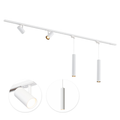 Witte railverlichting set met 2 spots en 2 hanglampen voor GU10