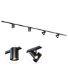 Kit d’éclairage sur rail de 300cm avec 2 spots Viror Duo et 2 spots Viror Orbit GU10 noirs
