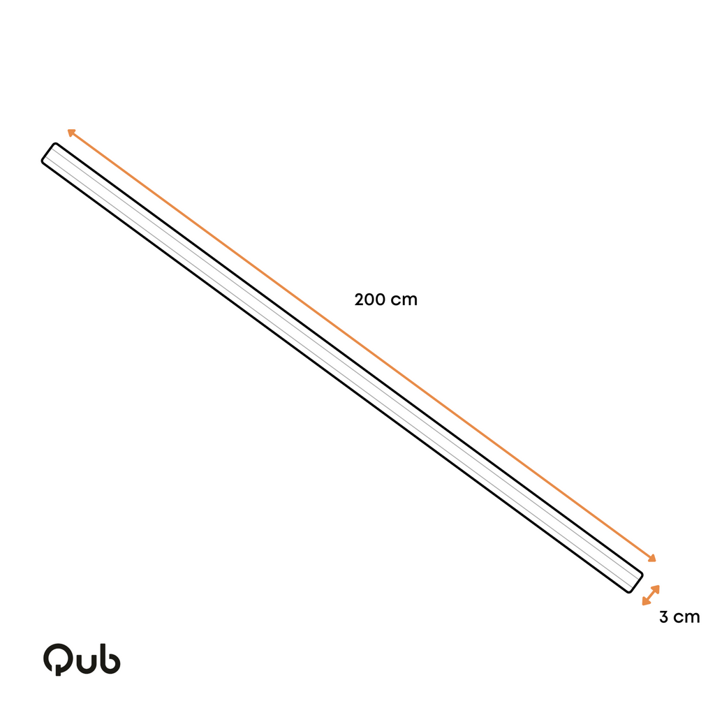 Witte 3-fase spanningsrail opbouw, 200 cm lang en 3 cm breed
