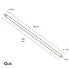 Schematische afmetingen: 4 m opbouw 3-fase rail, 6,7×4×0,3 cm