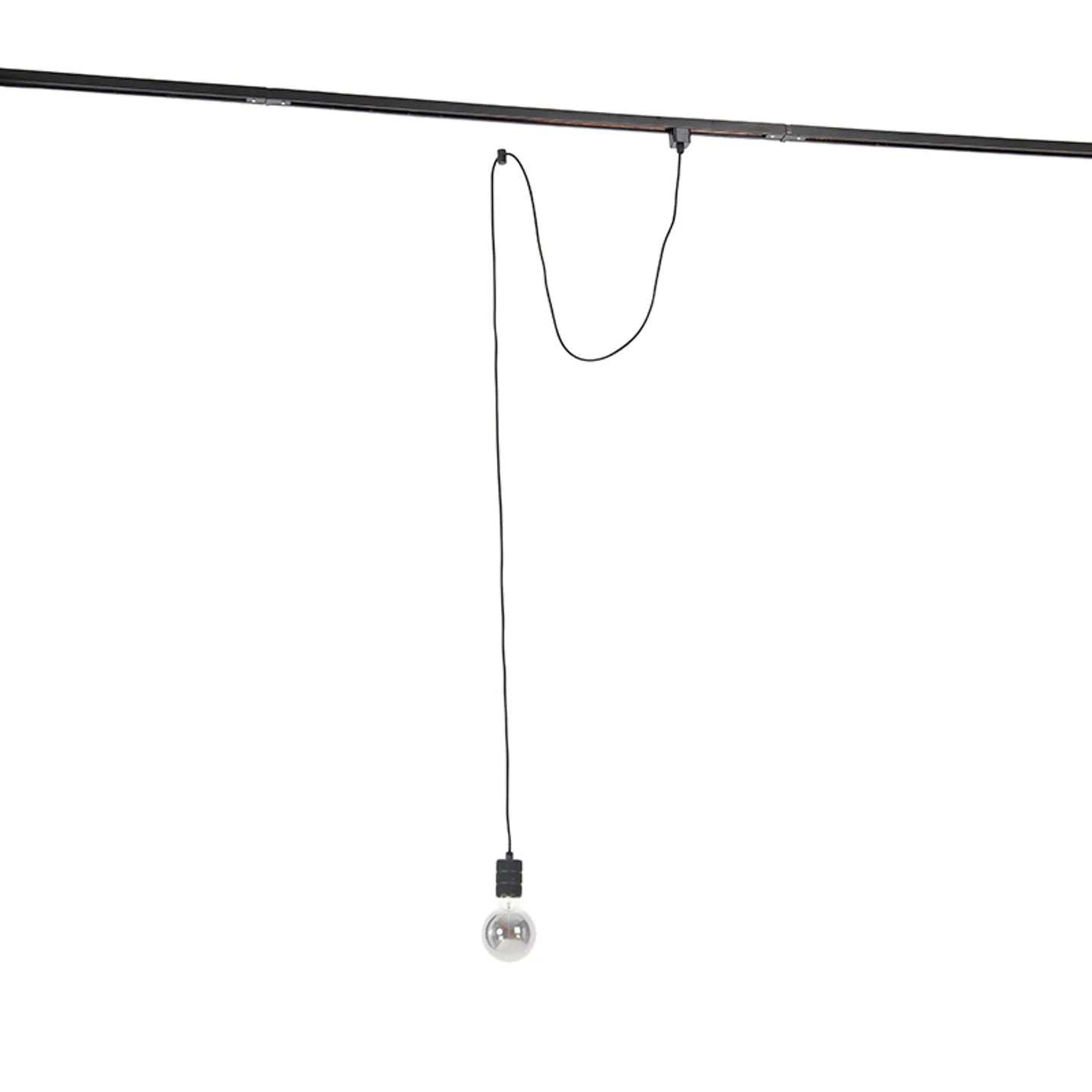 Zwarte 1-fase hanglamp adapterset met E27 fitting en zwart snoer