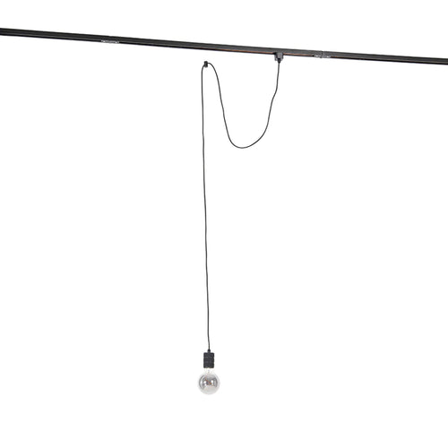 Zwarte 1-fase hanglamp adapterset met E27 fitting en zwart snoer