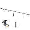 Focus III 400cm 3 spotlights and 3 pendant lights GU10 Track Lighting Black