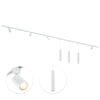 Focus III 400 cm 4 spots et 3 suspensions GU10 Éclairage sur rail blanc