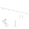 Focus III 400cm 6 Spots en 2 Hanglampen GU10 Railverlichting Wit