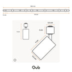 Afmetingsdiagram van plafondrailspot: lengte 380,5 cm en montagematen