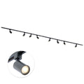 Zwarte railverlichting met meerdere GU10 spots, 400 cm lengte
