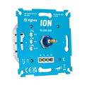 ION Zigbee-dimmer 200 W: blauwe behuizing met draaiknop en schroefklemmen