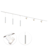 Track lighting set 600cm 3 Viror Duo Spotlights and 3 Pendant Lights GU10 White