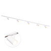 Kit de rail d’éclairage 300 cm avec 5 spots Viror Mesh GU10 Blanc