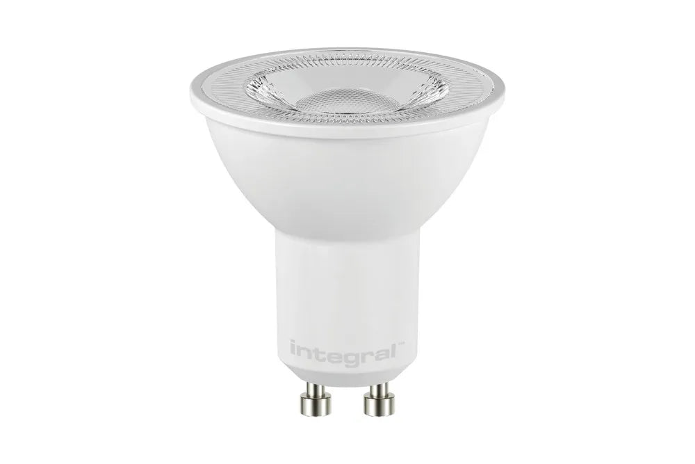 GU10 LED-lamp met ronde reflector en twee metalen aansluitpennen