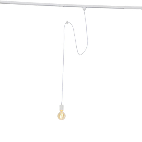 Hanglamp-adapterset met witte kabel en E27-fitting, met zichtbare gloeilamp