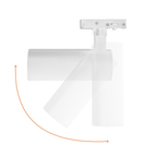 Witte railspot op 1-fase rail met LED-kop, armvormig design
