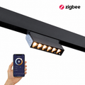 Zwarte verstelbare line dots 6 magneet railverlichting met Zigbee-bediening via app