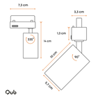 Zwarte railspot met GU10 fitting, kantelbaar tot 90°