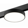 Orion magnetische railplafondlamp met ronde zwarte behuizing en diffuus wit licht