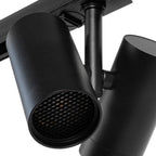 Zwarte spotkop met geperforeerde reflector en warm brandend licht