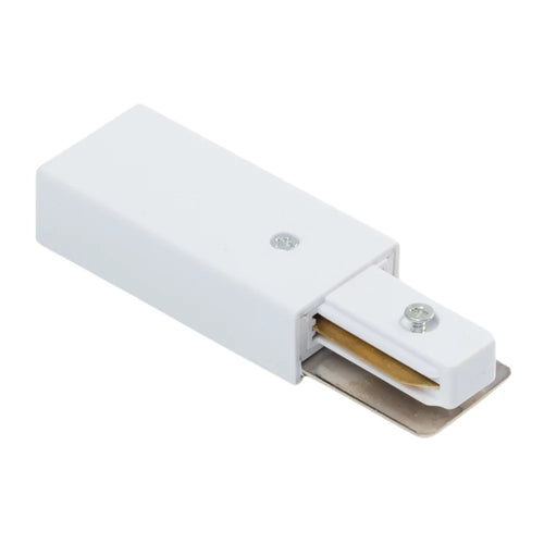 Witte eindvoeding 1-fase met open contact en metalen klemmen
