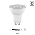 Dimbare GU10 LED-lamp met neutraal wit licht, ronde reflector en twee pennen