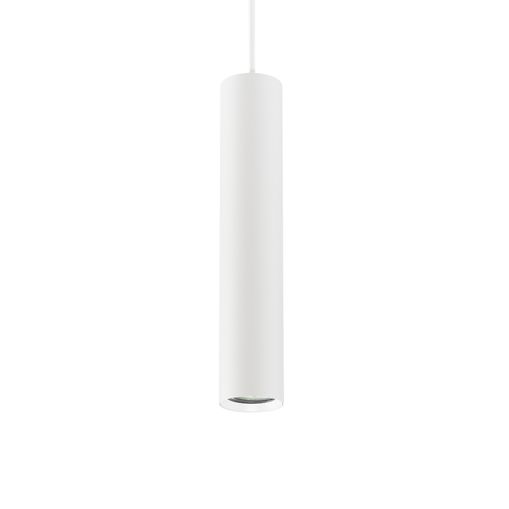 Witte cilindrische GU10 hanglampkap met afgeronde onderkant