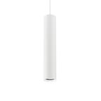 Witte cilindrische spotlamp met open onderrand op montagebeugel