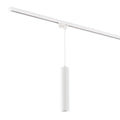 Witte buislamp voor 1-fase rail met GU10 fitting, lange hangkabel