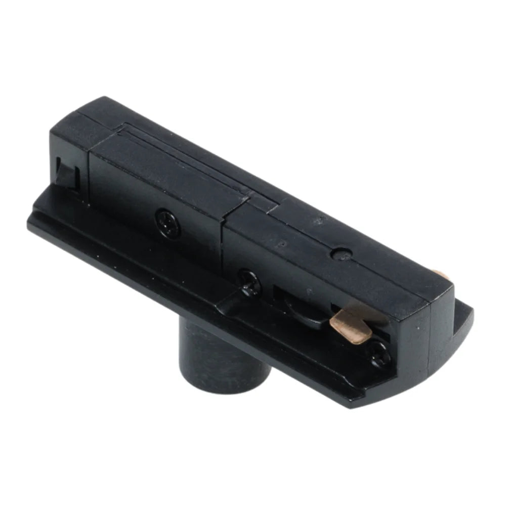 Zwarte 1-fase hanglamp-adapter met bevestigingsvoet en contactpunten