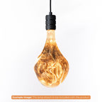 Zwarte E27-fitting met kabel en amberkleurige gloeilamp