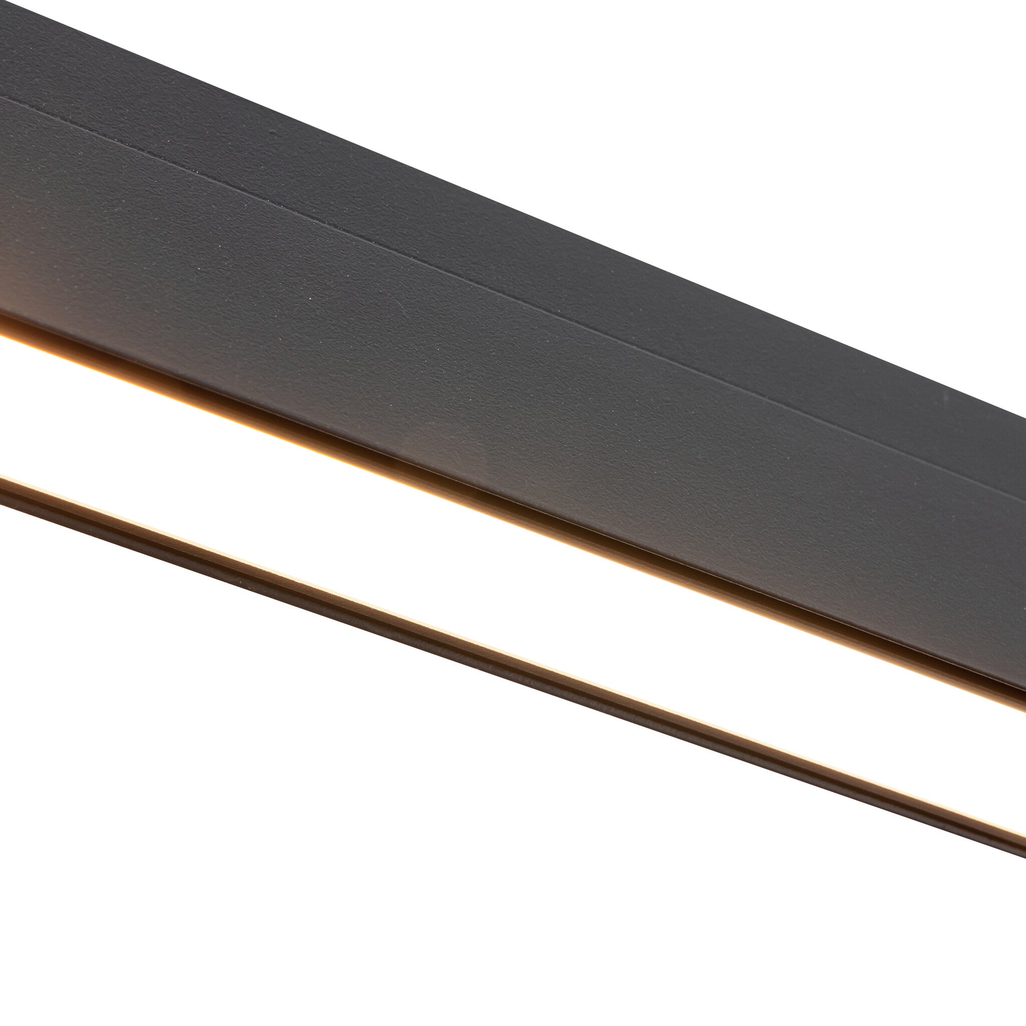 Zwarte LED-railverlichting met ingebouwde lichtbalk en warme gloed