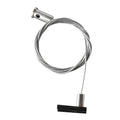Pendelset met grijze gevlochten kabel en metalen kap met zwarte bevestigingsclip
