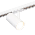 Witte GU10 railspot met cilinderkop en schroefdraadloos railmontage voor gerichte verlichting
