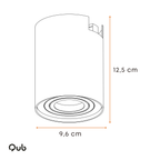 Zwarte GU10 railspot voor 1-fase rail, 12,5 x 9,6 cm
