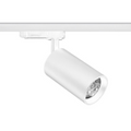 Witte railspot met ronde lichtopening en reflector voor 3-fase railsysteem