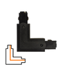 L-connector 3-circuit - Internal - Right - Black
