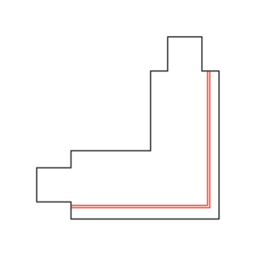 3-fase L-koppelstuk-schema met rode fasegeleider, linksom