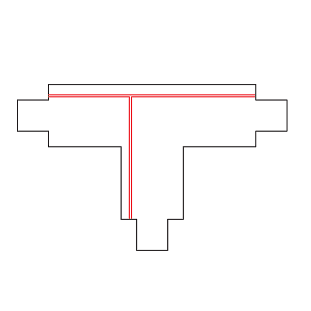 3-fase T-koppeling schema voor rail, extern links