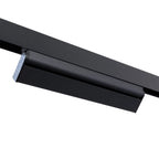 Zwarte lineaire LED-railspot met instelbare zijhoek en magneetsysteem