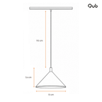 Zwarte hanglamp met kegelvormige kap voor magneetrail, 13 cm breed