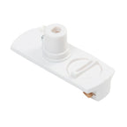 Witte 1-fase hanglampadapter met klembehuizing en aansluitpunt