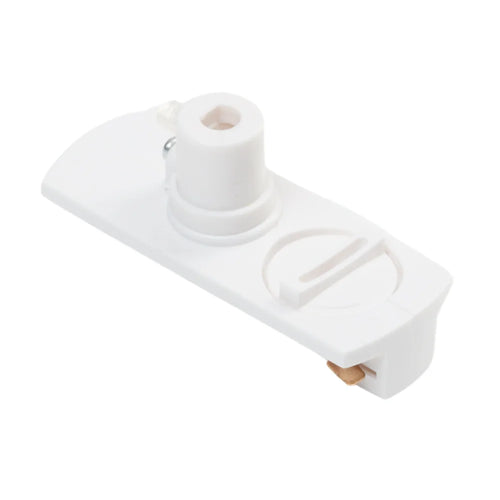 Witte 1-fase hanglampadapter met klembehuizing en aansluitpunt